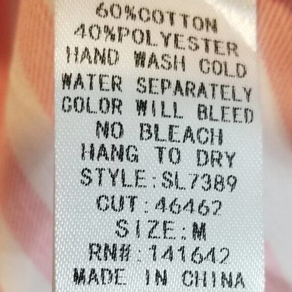 She and Sky pink and white striped button‎ down shirt size medium - Picture 4 of 5